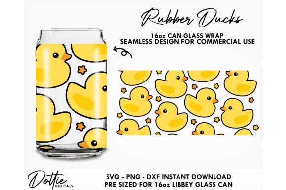 Download Rubber Ducks 16oz Glass Can Wrap SVG - Rubber ducks Collection