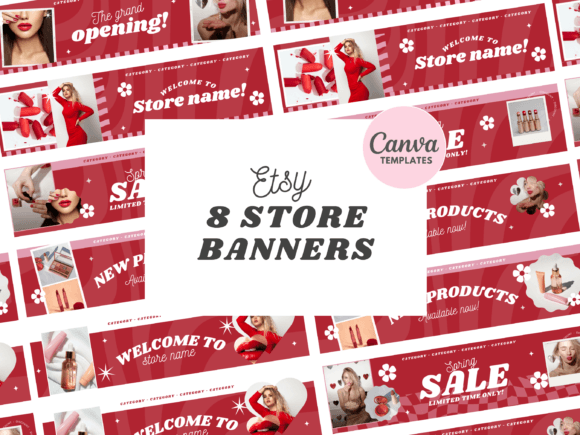 Download Red Etsy Shop Banners - Premium Resources