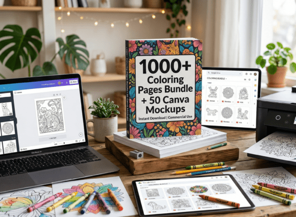 Download 1000+ Coloring Pages Bundle and Mockup - Premium Resources