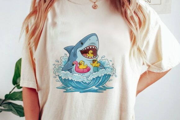Download Summer Shark Wave Rubber Ducks Fun Png - Rubber ducks Collection
